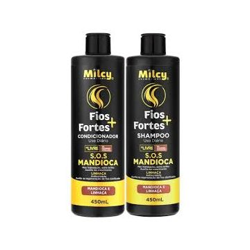 (39.99)KIT SHAMPOO+COND FIOS+FORTES S.O.S MANDIOCA E LINHAÇA MILCY-0