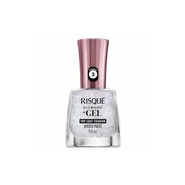 (7.99) RISQUE DIAMOND GEL TOP COAT FIXADOR EFEITO CRISTAL-0