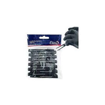 (3.66) CLIPS PLASTICO PRETO COM 12 UNIDADES  SANTA CLARA-0